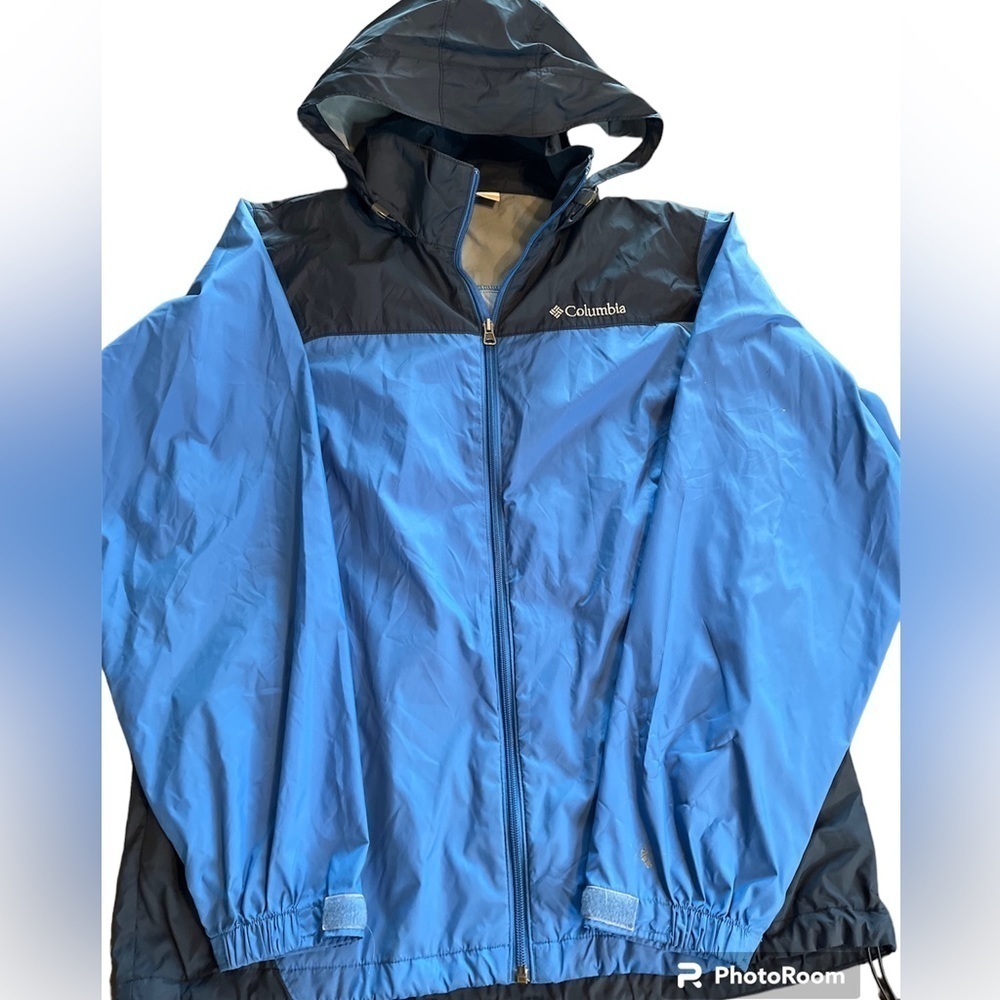 Columbia Blue Vented Packable Windbreaker Jacket Full Zip Medium